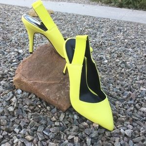 Neon Yellow Pointed Toe Stiletto Pumps